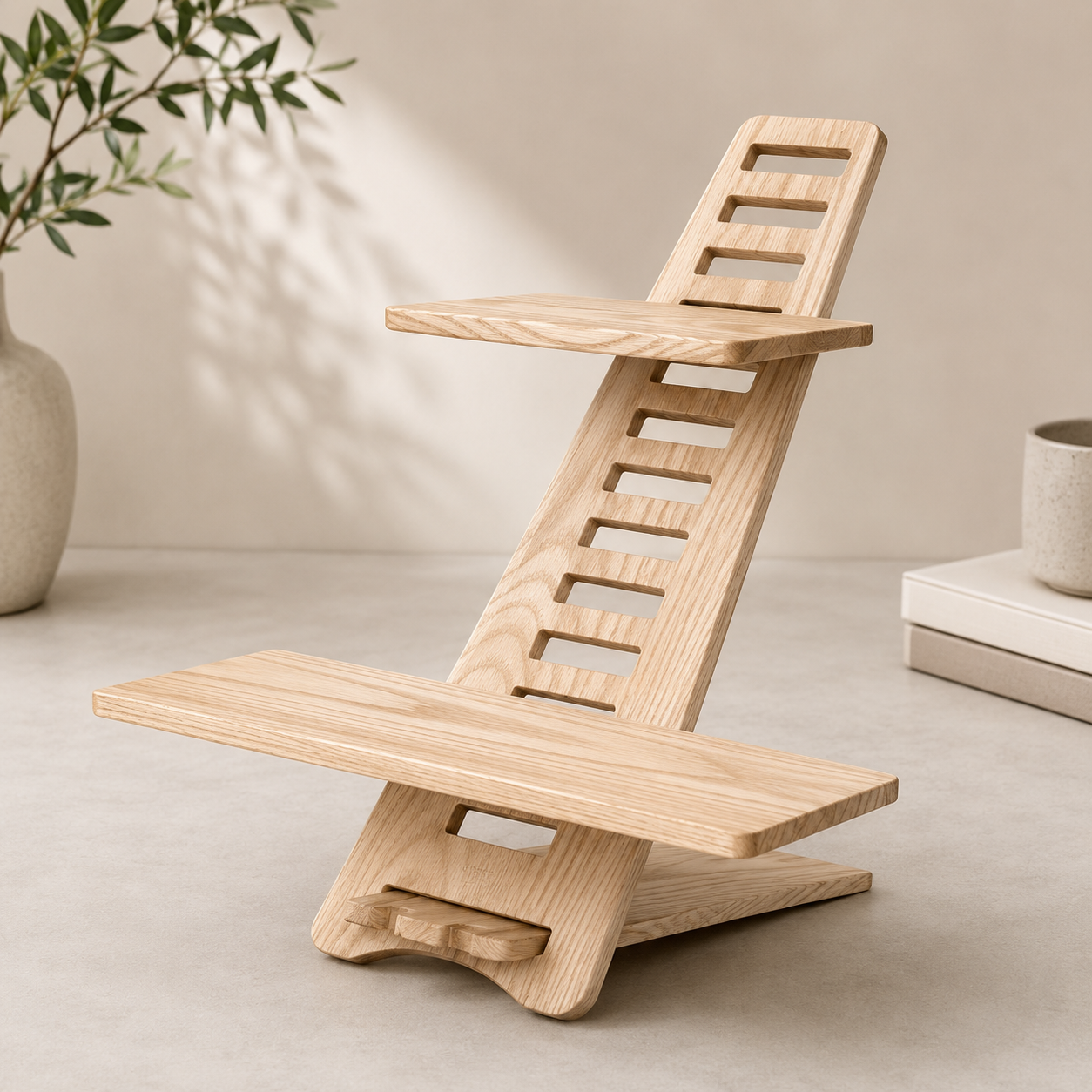Elevated Wooden Laptop Stand