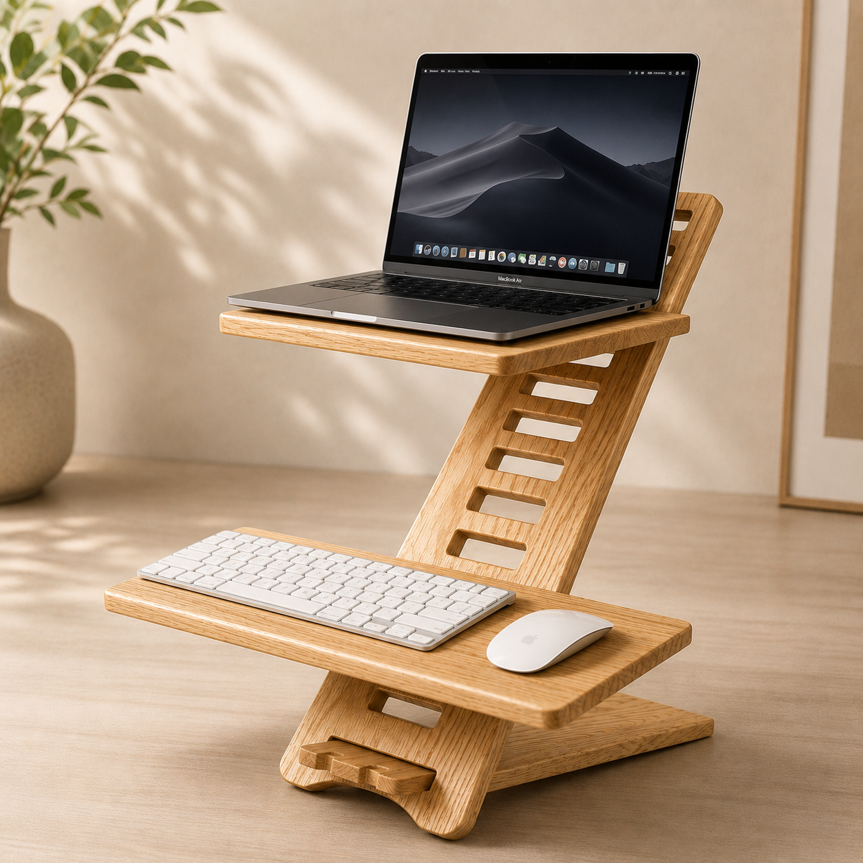 Elevated Wooden Laptop Stand